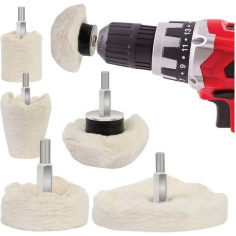PA Pad Polissage Perceuse 6PCS - Disques de Polissage pour les Projets en Métal, Aluminium, Acier Inoxydable, Chrome, Verre et Bricolage - 6 Pièces (1/4)