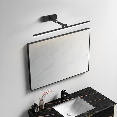 Led Spiegellampe Badezimmer Spiegelleuchte 6500K Schwarz Badezimmerlampe Schminklicht Badezimmerschrank LED Spiegelleuchten, 60cm (1/5)