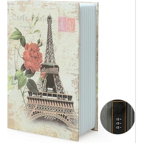 Boîte de rangement livre coffre-fort dictionnaire serrure/clé combinaison Paris (1/5)
