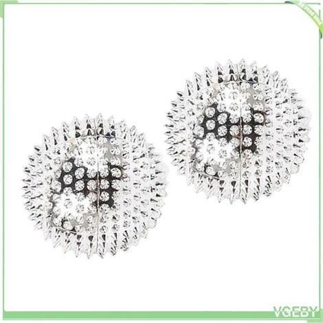 VGEBY Ball de masseur 2pcs Boule de massage avec aiguilles-acupresure masseur actif electromenager coussin Or 56 mm / Argent 47mm (1/5)