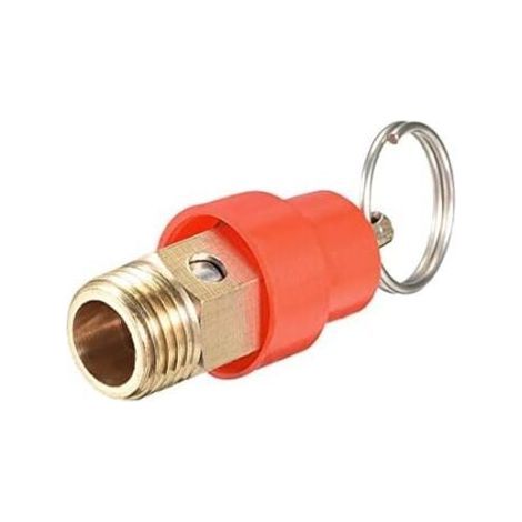Sécurité Valve Air Compresseur Pression Limitation Soupape G1/4 Mâle 115PSI Ensemble Pression Rouge Chapeau 1Paquet (1/3)