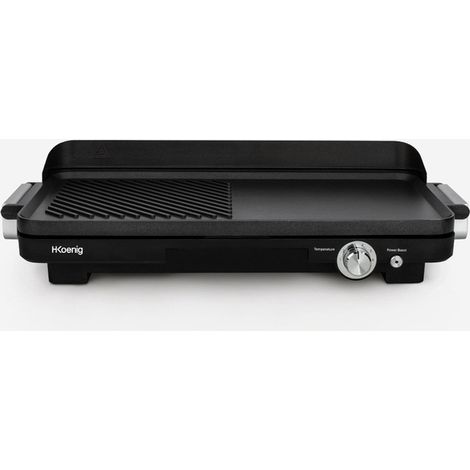 Plancha De Asar Eléctrica Con Parrilla, 1800 W, Superficie Amplia, Negro. HKoenigGRX330 (1/2)