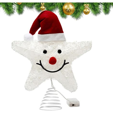 Étoile de sapin de Noël - Étoile scintillante dorée de 25 cm, décoration lumineuse pour sapin de Noël (1/5)