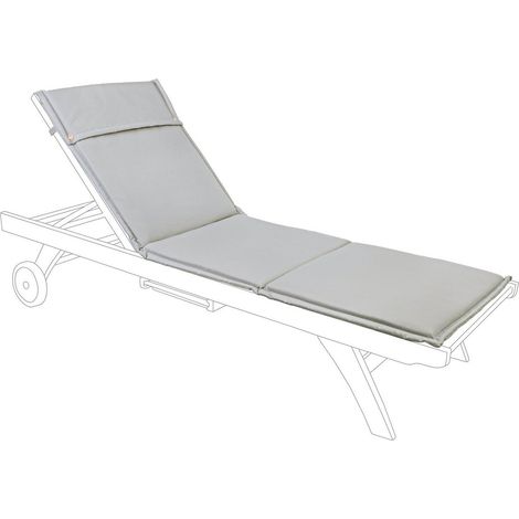 Cuscino per lettino e sdraio da esterno, sfoderabile ed idrorepellente, 190 x 62 cm -Beige / Olefin (1/4)