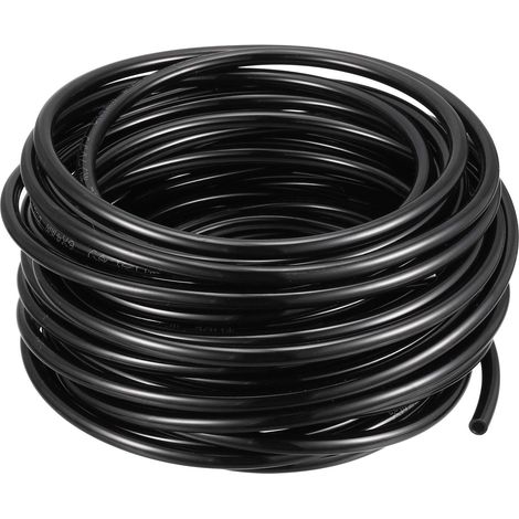 Tubo per aria, in poliuretano, lunghezza 15 m, 6 x 4 mm, colore: Nero (1/2)