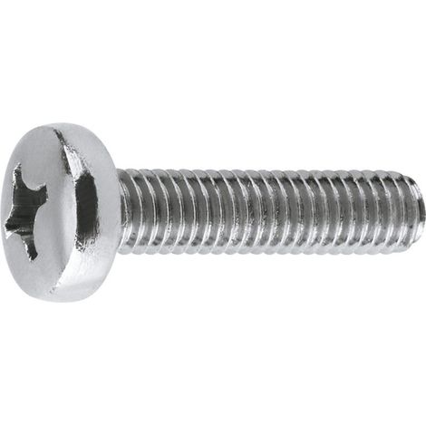 15 Vis à tête bombée Phillips, acier zingué DIN7985 M6x40, pour fixation métal et bois