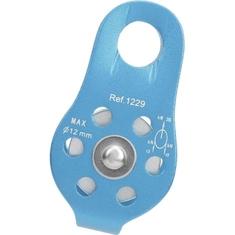 Poulie aluminium 26KN - Compatible cordes 12 mm - Réduction de friction escalade - Antirouille, légère - Pour cordes et ascension-Bleu (1/5)