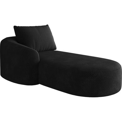 Divano Angolare Sinistro Letto, Linee Semplici, Senza Montaggio, Tessuto, Nero (1/5)