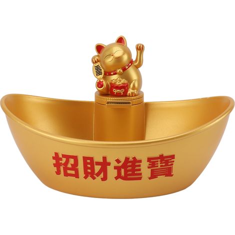Goldener Schmuck, solarbetriebenes Glückskatzensymbol (1/5)