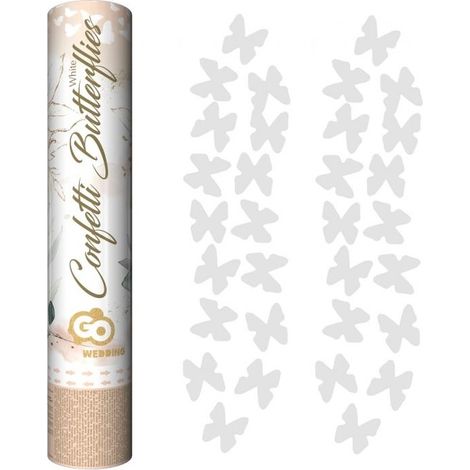 Papillons blancs à confettis pneumatiques / 30 cm (1/2)