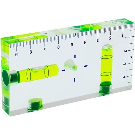 Nivel de burbuja multifunción transparente en forma de T FOREHILL con escala magnética, 95 x 51 x 13 mm (1/5)