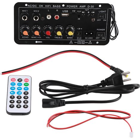 Amplificateur Bluetooth 10 pouces Carte Ampli Subwoofer Stéréo Entrée Micro Double 220V Enceintes DIY Home Cinéma (1/5)