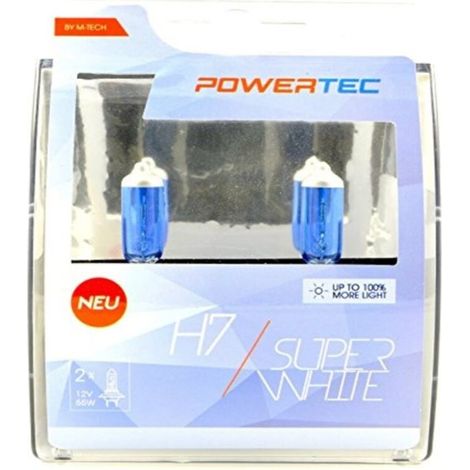 AMPOULES HALOGENES H7 PX26D 12V 55W SUPERWHITE (BLISTER) X2 MTECH