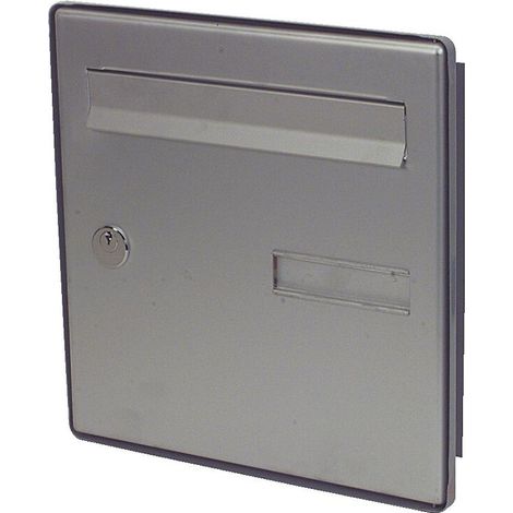 Decayeux – Façade de boîte aux lettres en aluminium argent – Éclairage LED intégré – Porte côté rue – Dimensions 40x30cm (1/4)