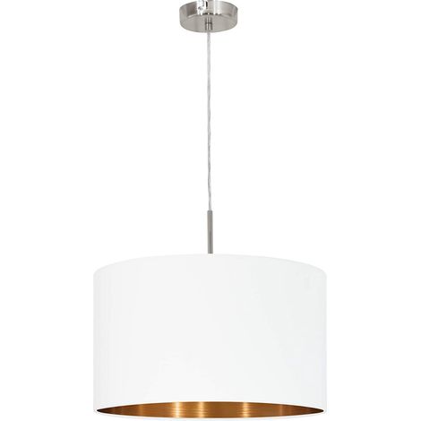 Lámpara colgante Ø 38 cm x H 110 cm blanco mate y níquel mate - Eglo Pasteri (1/5)