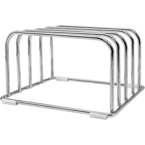 Étagère de rangement pour planche à découper en acier inoxydable pour planches et assiettes – Support vertical minimaliste pour comptoirs 15,7 x 15 cm (1/5)