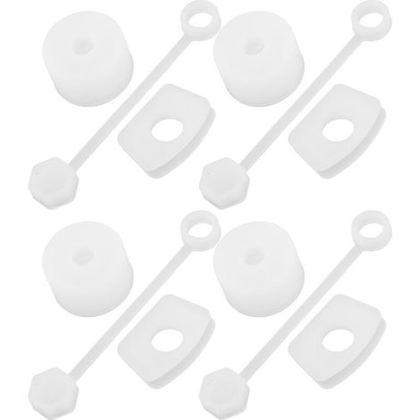 4 Set Silicone Spill Proof Stopper Set Tumbler Accessories Including Straw Cover Cap Square Leak Stopper Round Lid Stopper Plug Transparent White (1/5)
