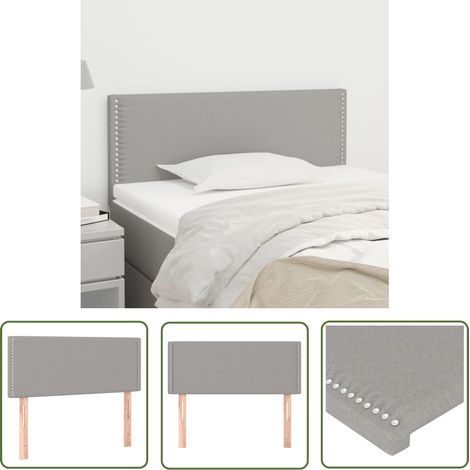 The Living Store Tête de lit Gris clair 90x5x78/88 cm Tissu - Tête De Lit - Literie - Meuble Chambre - Têtière De Lit - Décoration Chambre (1/5)