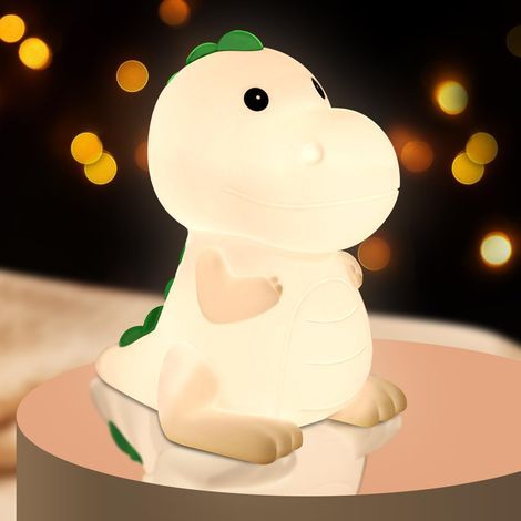 Veilleuse Bébé Dinosaure Rechargeable, 7 Couleurs et 3 Niveaux de Luminosité, Lampe de Chevet Enfant, Lumière Nocturne pour Chambre Bébé et Maternité [Classe énergétique A] (1/5)