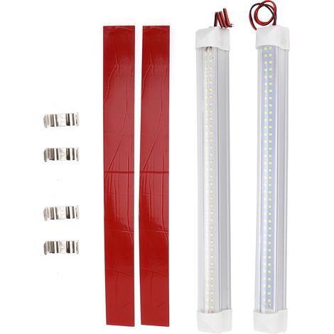 Bande de lampe intérieure 12V 72LED, 2 pièces, lumière blanche, interrupteur marche/arrêt pour voiture, camion, remorque, bateau, caravane (1/5)