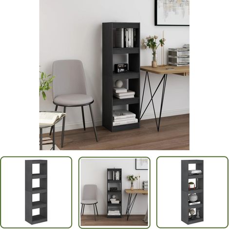 The Living Store Bibliothèque/Séparateur de pièce Gris 40x30x135,5 cm Pin massif - Bibliothèque - Étagère - Meuble De Rangement - Séparateur De Pièce - Décoration Intérieure (1/5)