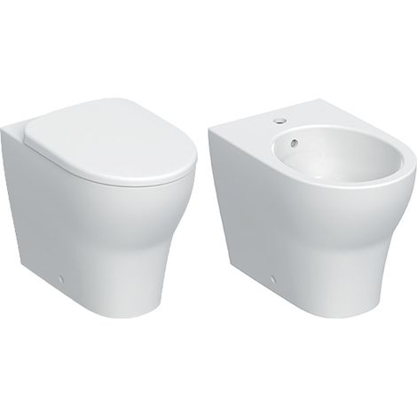 Geberit Selnova Premium Set Sanitari a Pavimento Filo Muro con Fissaggio Nascosto Rimfree