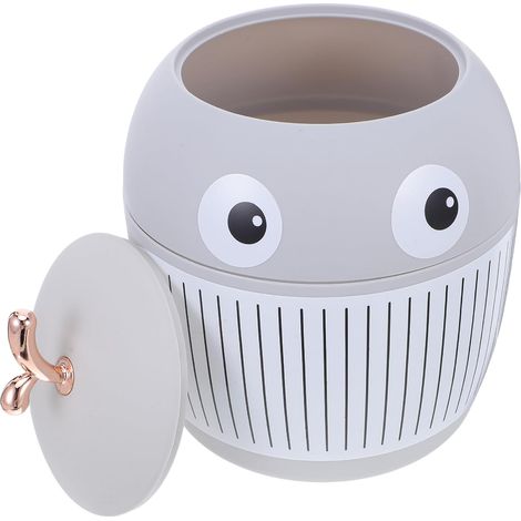 Poubelle de Table Facile à Nettoyer en Plastique avec Couvercle Mini Petite Corbeille à Papier Créative et Kawaii pour Bureau et Appartement (1/5)