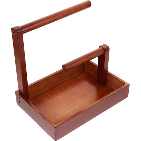 Support de Bracelet en Bois Marron Rétro Plateau, Organisateur de Bijoux Simple et Fonctionnel, Rangement Facile pour Bracelets et Colliers (1/5)