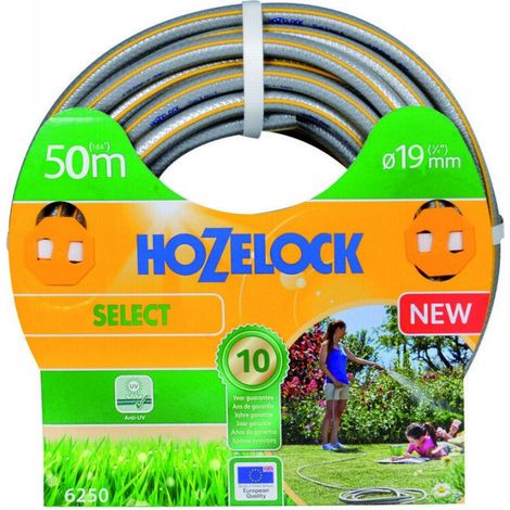 Tubo da giardino Hozelock Select anti UV grigio giallo strisce 3D 19mm 50m HOZELOCK