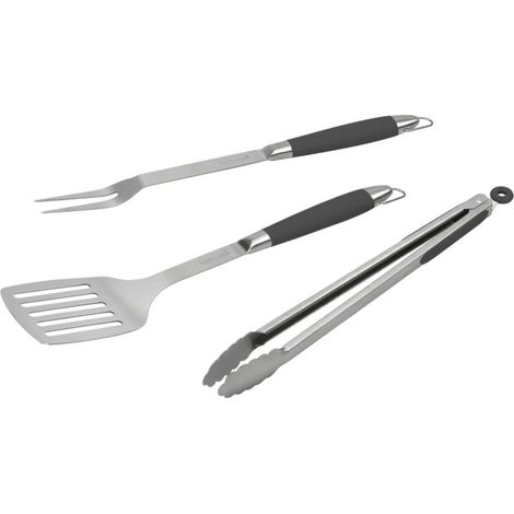 Set de 3 ustensiles Black Pepper - Spatule / Fourchette / Pince - Inox (1/4)