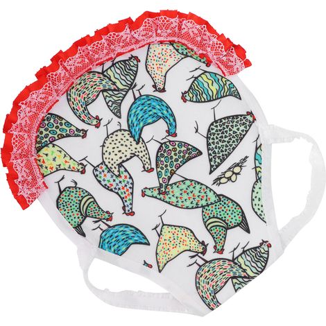 Tablier élastique en dentelle pour poules, protège-plumes, gilet pour poules, canards et oies, motif poules colorées (1/5)