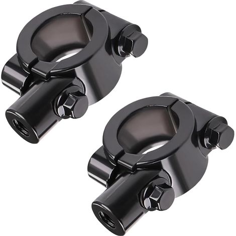 2 Pièces Adaptateur De Serrage Pour Rétroviseurs De Guidon, Support De Rétroviseur Universel Miroir Guidon Support Montage En Aluminium, Pour Atv, Dual Sport Bio, Racer, Old School, Cruiser (1/5)