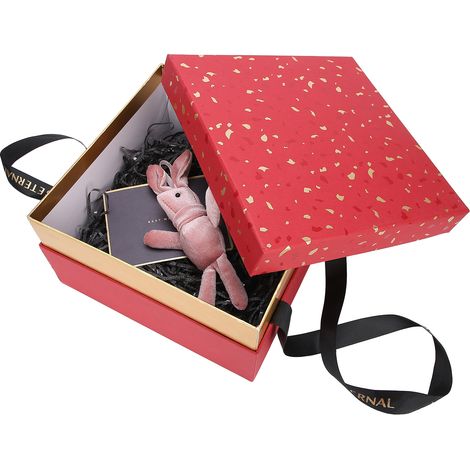 Coffret Cadeau Lumineux avec Guirlande LED pour Cosmétiques, Bijoux et Parfum - Idée Cadeau Noël, Anniversaire, Mariage, Rouge (1/5)