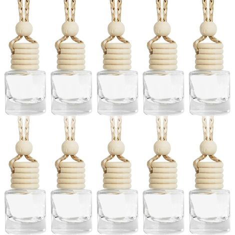 10PCS Diffuseur Voiture,Diffuseur Voiture Vide,Diffuseur Parfum Voiture,Diffuseur Huiles Essentielles Voiture,Flacon Diffuseur Parfum Vide,Convient à Toutes Les Voitures (Round, 10PCS) (1/5)
