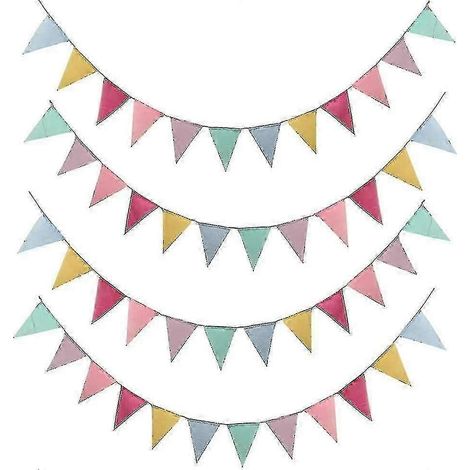Guirlande de fanions 3M (lot de 12, 4 pièces) pour décoration intérieure et extérieure, idéale pour les mariages, Noël, les anniversaires et autres fêtes. (1/5)