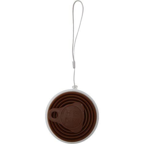 Zusammenfaltbarer Silikonbecher mit Deckel, wiederverwendbarer, lebensmittelechter Reisebecher, braun, für Getränke im Freien (1/5)