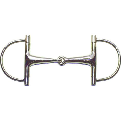 13,5 cm: Filetto a D snodato in acciaio inox con imboccatura vuota 23 mm