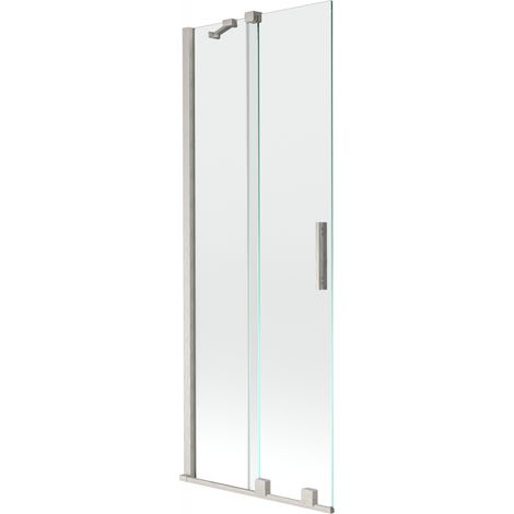 Mexen Velar paravento da bagno scorrevole a 2 ante 70 x 150 cm, trasparente, nichel spazzolato - 896-070-000-01-97 (1/2)