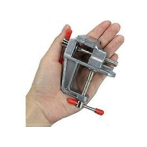 Étau de table miniature en alliage d'aluminium 30 mm pour travaux de bijouterie et loisirs créatifs - Outil de perçage pour perceuse, petit étau de table pour bijoutiers et loisirs créatifs, argent.