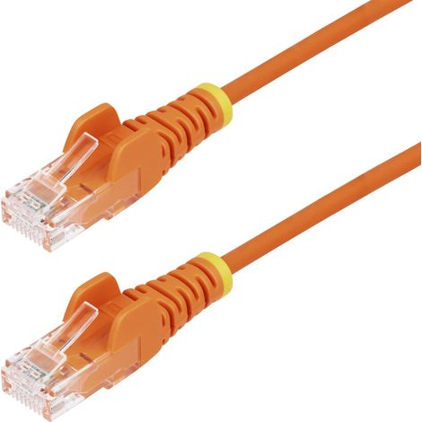StarTech.com Câble Ethernet CAT6 Orange Fin de 2,5m, Sans Accroc, 100W PoE, UTP, LSZH, Fil de Cuivre Pur 28AWG, Cordon Patch Réseau RJ45 avec Serre-Câble, Contrôlé Fluke