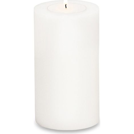 Bougie Permanente Photophore Réutilisable Aspect Cire Plastique Blanc H18 x Ø10 cm - PANGIVO (1/3)