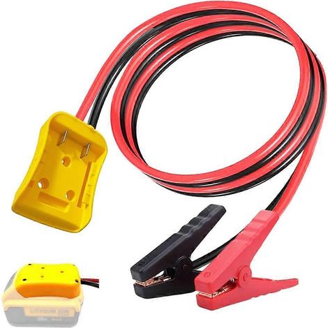 Câbles de démarrage avec adaptateur pour batterie Dewalt 20 V, 60 cm (2 pi), 8 AWG, pour démarreur de batterie portable automobile (1/5)