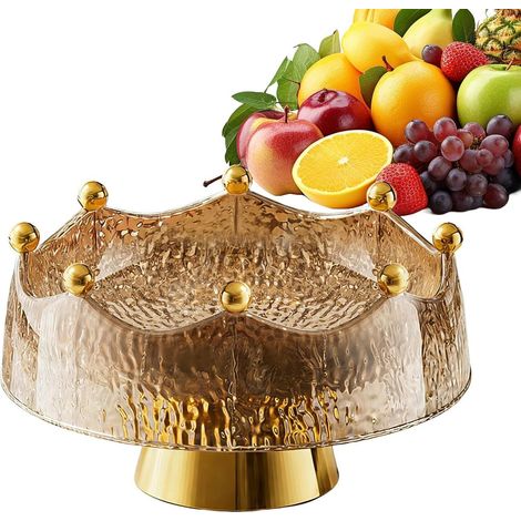Bol à Fruits pour Plan de Travail de Cuisine Plateau de Table 28 cm Pièce avec Design à 8 Fourchettes pour Bol de Cuisine pour Service sur Comptoir Maison Légumes Dessert Salade Pâtes (1/5)
