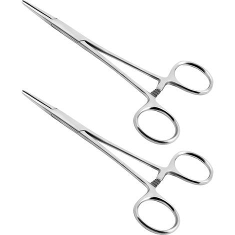 Lot de 2 Pince à Clamper, Pince de Pêche, Pince de Verrouillage Inox pour Boucles d'Oreilles, Bricolage, Soins des Animaux et Pêche (13 cm) (1/4)