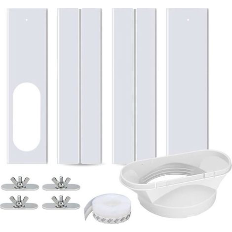 Online Store - Kit de glissière de fenêtre réglable pour climatiseur portable - Pare-Brise de climatiseur - 1/2 Pcs - Blanc (1/4)