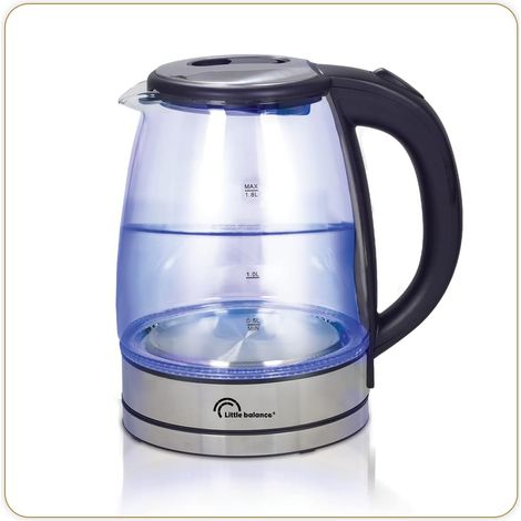 8520 Little Verre 2000, Bouilloire électrique, Sans fil, Verre avec Eclairage LED, 1,7 L, Filtre anti-calcaire, Transparent (1/5)