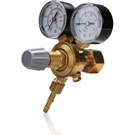 1 régulateur de pression, pour argon et CO2, avec manomètres DIN, usage MIG MAG TIG, soudeurs professionnels et amateurs (1/4)