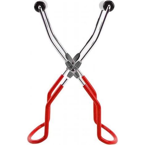 Pinces De Levage Bocal avec Poignées en Caoutchouc Trousse à Outils Poignée Acier Inoxydable Longue Pince pour Bocaux Anti Lève-bocaux Verre Lève-Bocal (Red) (1/5)