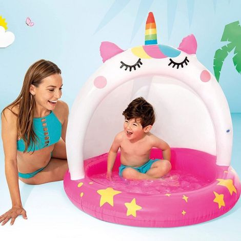 Bébé Piscine Caticorne 102x102cm Jeu D'été Gonflable Pour Enfants 58438 (1/3)