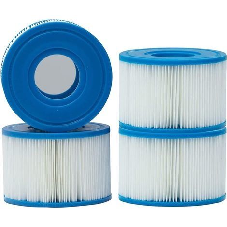 Lot de 4 cartouches filtrantes compatibles avec filtres jacuzzi Intex modèle S1 remplaçant haute performance pour systèmes de filtration à cartouche (1/4)